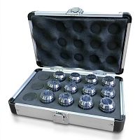 Набор цанг ER25 | DIN 6499 - 12 цанг в металлическом кейсе
